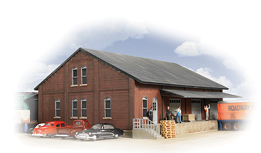 Brick Freight House -- Kit - 9-3/4 x 9-3/8 x 4-3/8"  24.8 x 23.8 x 11.1cm-1