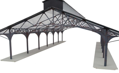 Train Shed with Clear Roof -- Kit: 22-3/8 x 11-9/16 x 6-1/4"  56.8 x 29.3 x 15.8cm-3