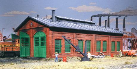 2-Stall Enginehouse -- Kit - 12-3/4 x 7 x 5-1/4"  31.8 x 17.5 x 13.1cm - Holds Locos To 11-5/8" 2-2