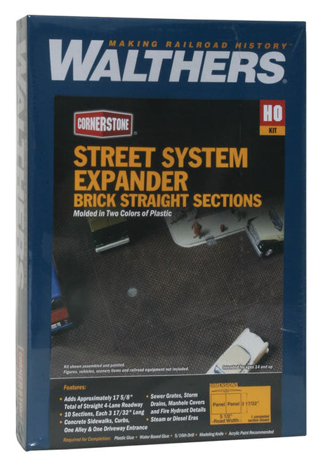 Brick Street System -- Straight Sections pkg(10) with Accessories-3