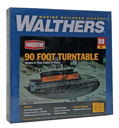 90' Turntable -- Kit - Pit Diameter: 13-3/16"  33cm; Bridge Holds Loco Up To 12-3/8"  30.9c-3