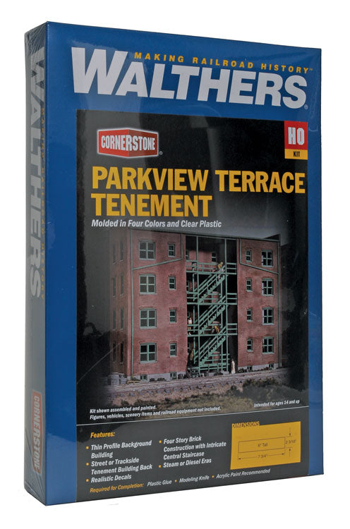 Parkview Terrace Background Building -- Kit - 7-3/4 x 2-3/16 x 6"  19.7 x 5.6 x 15.2cm-5