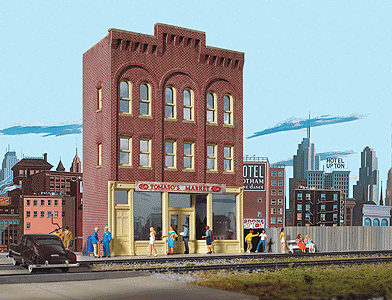 Cornerstone Series(R) Background Building - Kit -- Tomaso's Market 4-1/8 x 2-1/2 x 6-1/2"  10.3 x 6.2 x 16.2cm