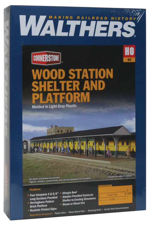 Wood Station Shed & Platform -- Kit - 4 Sections Each: 5-5/8 x 2-3/8 x 2-3/8"  14 x 5.9 x 5.9cm-3