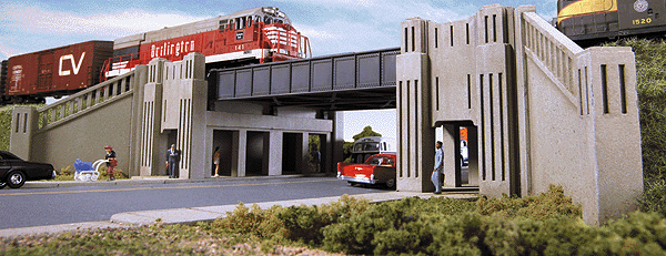 Art Deco Highway Underpass -- Kit - 13-7/8 x 11 x 6" 35.2 x 27.9 x 15.2cm-1