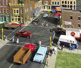 Asphalt Street System -- Straight Sections pkg(10) with Accessories-1