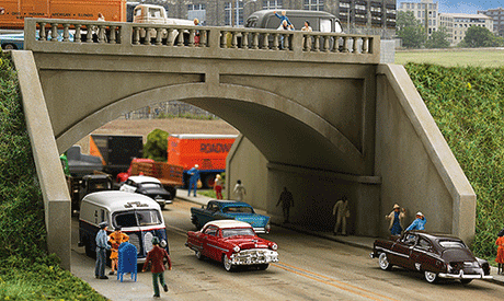 Arched Road Bridge - Street System -- Kit - 7-3/4 x 10-3/8 x 3-7/8"  19.7 x 26.4 x 9.8cm; Opening: 4-5/8"  11.8c-1