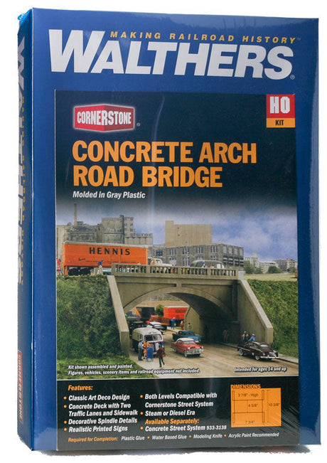 Arched Road Bridge - Street System -- Kit - 7-3/4 x 10-3/8 x 3-7/8"  19.7 x 26.4 x 9.8cm; Opening: 4-5/8"  11.8c-2