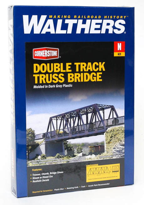 Double-Track Truss Bridge -- Kit - 10 x 2-3/4 x 2-3/4"  25 x 6.8 x 6.8cm-2