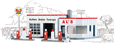 Al's Victory Service Gas Station -- Kit - 3-1/4 x 2-1/4"  8.1 x 5.6cm-1