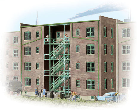 Parkview Terrace Background Building -- Kit - Tuscan w/Dark Green Trim 4-5/8 x 3-1/2 x 1-5/8"  11.7 x 8.8 x 4.1cm-1