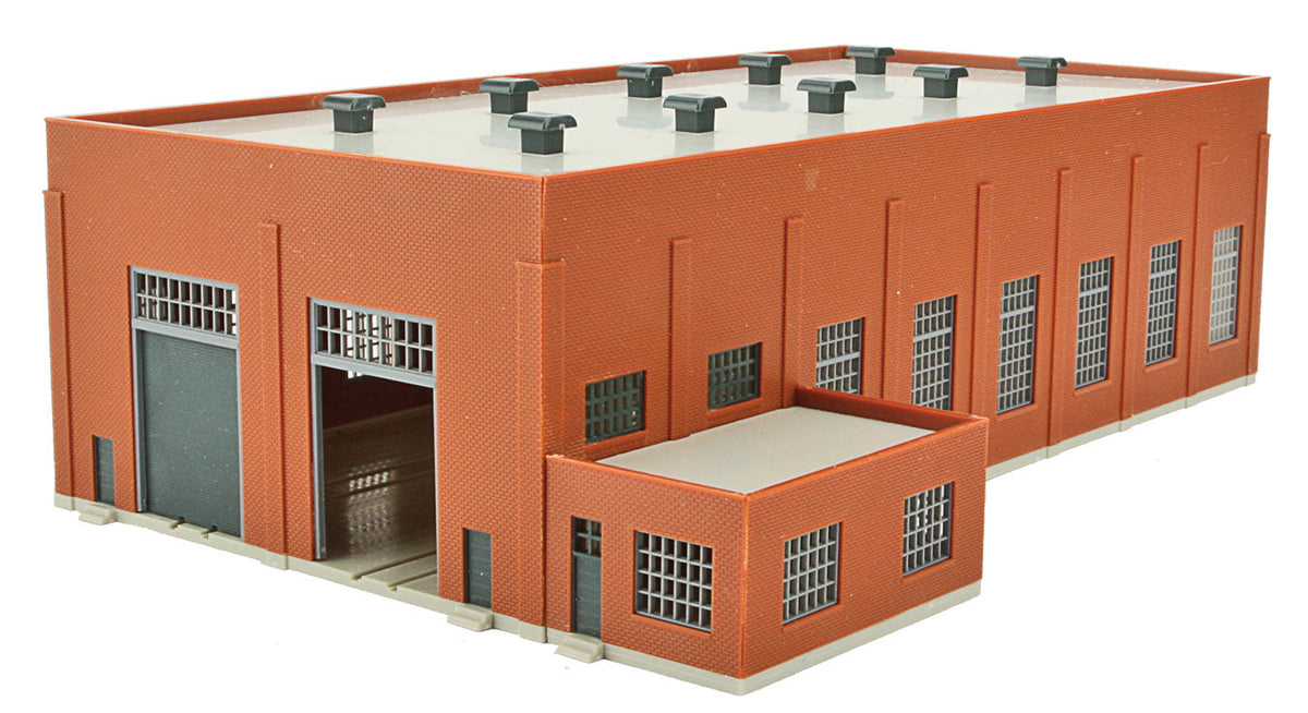 Two-Stall 130' Brick Diesel House -- Kit - 10-3/4 x 6-3/4 x 3-1/4"  27.3 x 17.1 x 8.2cm-2