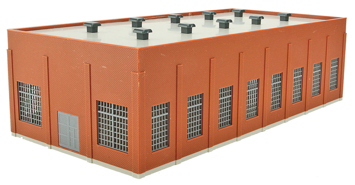 Two-Stall 130' Brick Diesel House -- Kit - 10-3/4 x 6-3/4 x 3-1/4"  27.3 x 17.1 x 8.2cm-3
