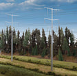 Modern High Voltage Transmission Towers - Kit -- Each Pole Stands 9-3/4"  24.7cm Tall-1