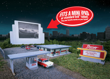 Skyview Drive-In Theater -- Kit - Screen Holds Most 7" Tablets (7-7/8 x 5-5/16 x 9/32 to 15/32")-7