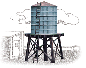 Wooden Water Tank pkg(3) -- Kit - Each: 4 x 2-3/8"  10.1 x 6cm-1