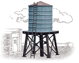 Wooden Water Tank pkg(3) -- Kit - Each: 4 x 2-3/8"  10.1 x 6cm-1