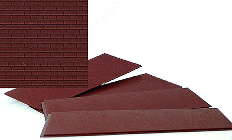 Brick Sheet - 4 x 9-3/4"  10.1 x 24.7cm pkg(4) -- Dark Red-1