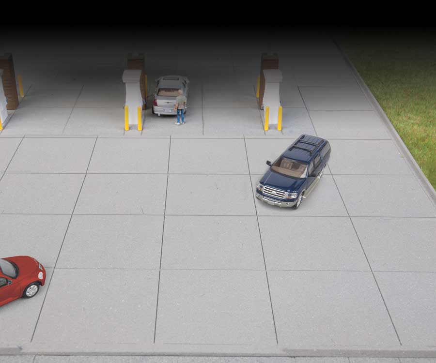Gas Station Concrete Parking Lot -- Kit - Set of 2 sections; Each: 10-7/16 x 5-1/4"  26.6 x 13.3cm-1