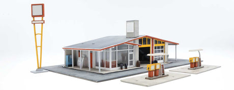 Vintage Gas Station -- Kit - Main Building: 10-1/2 x 9 x 3-3/16"  26.6 x 22.8 x 8cm-2
