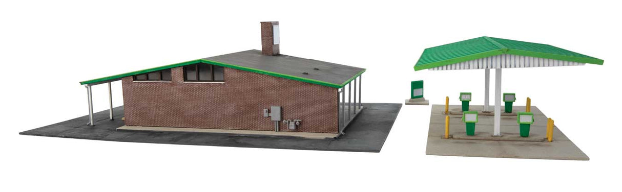 Modernized Gas Station -- Kit - Main Building: 10-1/2 x 9 x 3-3/16"  26.6 x 22.8 x 8cm-2