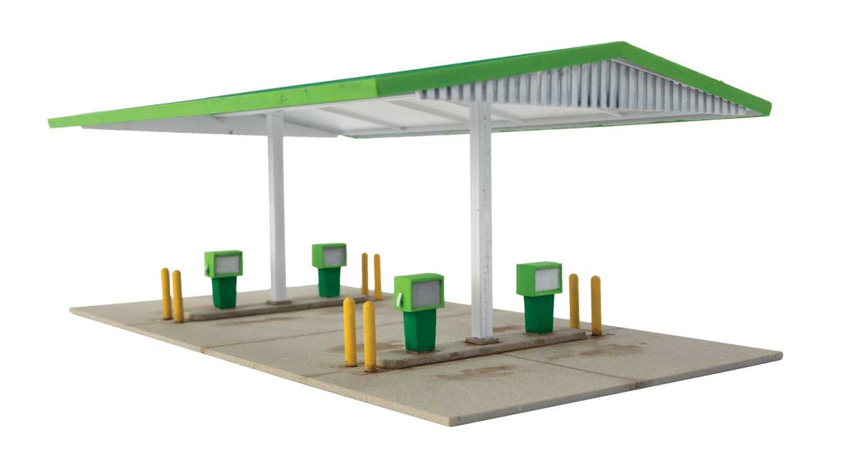 Modernized Gas Station -- Kit - Main Building: 10-1/2 x 9 x 3-3/16"  26.6 x 22.8 x 8cm-3
