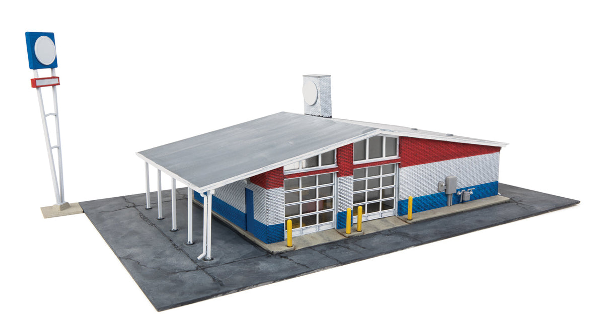 Drive-in Oil Change - Repurposed Gas Station -- Kit - 10-1/2 x 9 x 3-3/16"  26.6 x 22.8 x 8cm-2