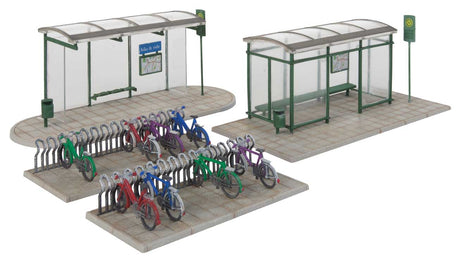 Modern Bus Shelter -- Kit with Accessories-2