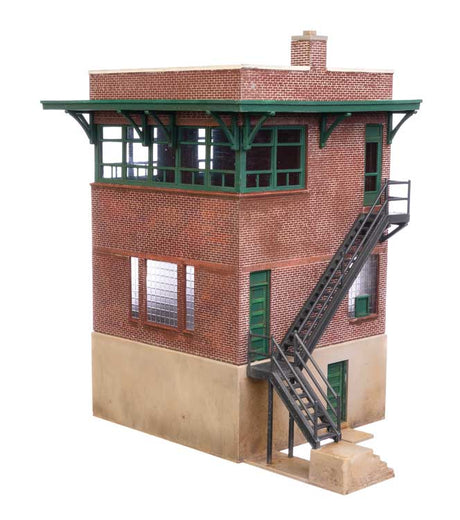 Pennsylvania Railroad Brick Interlocking Tower w/Flat Roof -- Kit - 5-1/4 x 3-1/8 x 5-5/8"  13.3 x 7.9 x 14.2cm-2