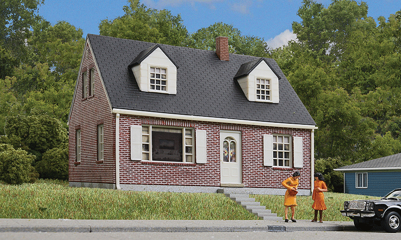 Brick Cape Cod House -- Kit - 4-1/4 x 3-5/8 x 3"  10.7 x 9.2 x 7.6cm-1