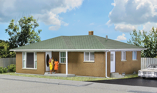 Ranch Tract House -- Kit - 5-1/2 x 4-1/8 x 2-1/4"  13.9 x 10.4 x 5.7cm-1