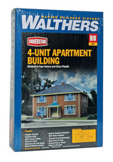 Four-Unit Brick Apartment Building -- Kit - 5-3/4 x 5-13/16 x 3-5/8"  14.6 x 14.7 x 9.2cm-4