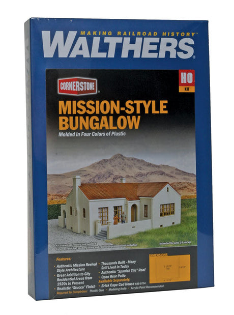 Mission-Style Bungalow House -- Kit - 4-15/16 x 5-9/16 x 2-13/16"  12.5 x 14.1 x 7.1cm-4