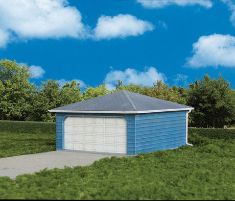 Two-Car Garage -- Kit - 3-1/8 x 3-1/8 x 2"  7.9 x 7.9 x 5cm over eaves-2