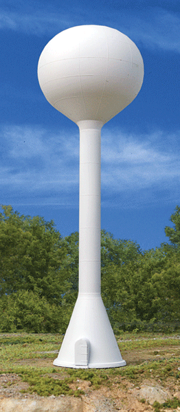 Modern Water Tower -- Assembled - 1-1/4" 3.2cm, Diameter x 6-1/2"  16.5cm Tall-1