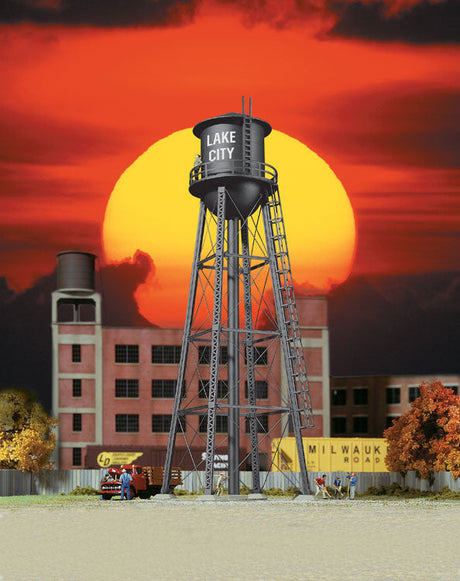 City Water Tower -- Assembled - Black - 2-3/8 x 2-3/8 x 7"  6 x 6 x 17.8cm-1