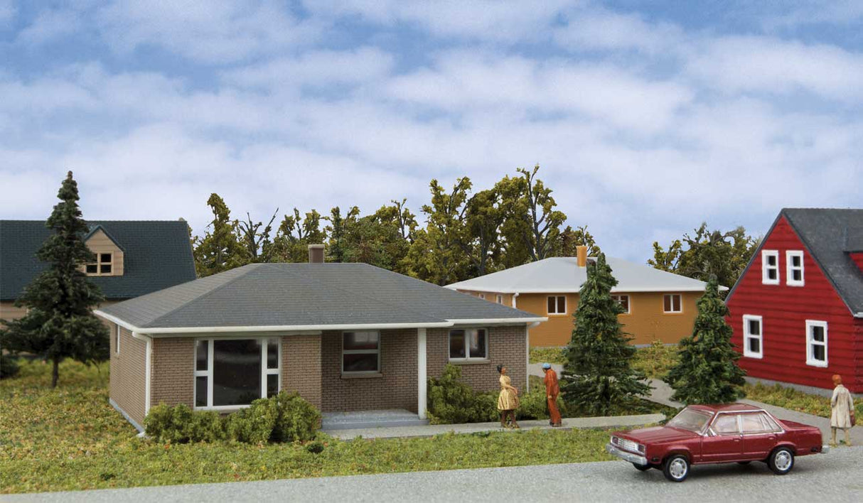 Brick Ranch House -- Kit - 3-1/16 x 2-9/32 x 1-1/4"  7.7 x 5.7 x 3.17cm-1