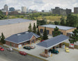 Modern Gas Station -- Kit - Main Building: 5-3/4 x 3-5/8 x 1-3/4"  14.6 x 9.2 x 4.4cm-1
