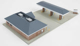 Modern Gas Station -- Kit - Main Building: 5-3/4 x 3-5/8 x 1-3/4"  14.6 x 9.2 x 4.4cm-3
