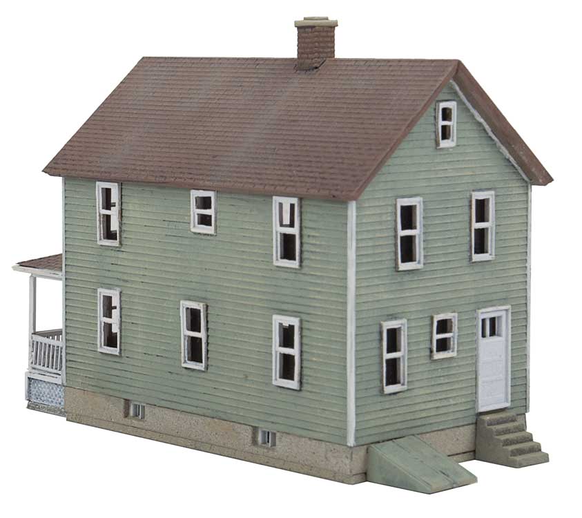 Two-Story Frame House -- Kit - 3-3/8 x 1-1/2 x 2-3/8"   8.6 x 4 x 5.9cm-3