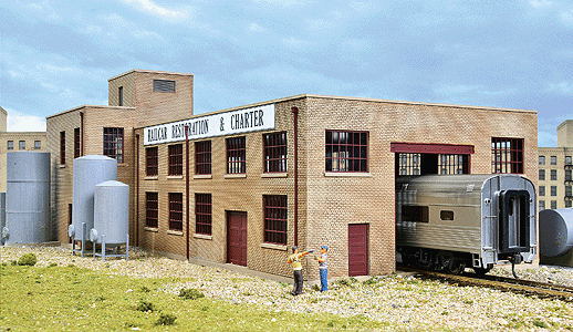 Railcar Restoration & Charter Shop Building -- Kit - 13-5/8 x 8-3/4 x 5-1/8"  34.6 x 22.2 x 13cm-1