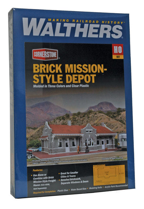 Brick Mission-Style Santa Fe Depot -- Kit - 11-5/16 x 6-7/16 x 3-3/4"  28.7 x 16.3 x 9.5cm-5