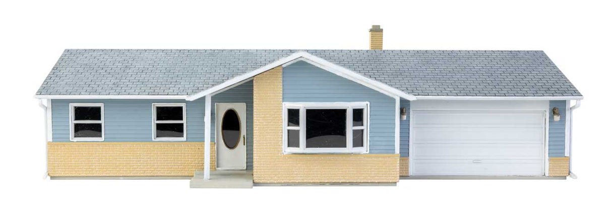 Ranch House with Attached 2-Car Garage -- Kit - 7-3/4 x 4-3/16 x 2-3/8"  19.6 x 10.6 x 6cm-3
