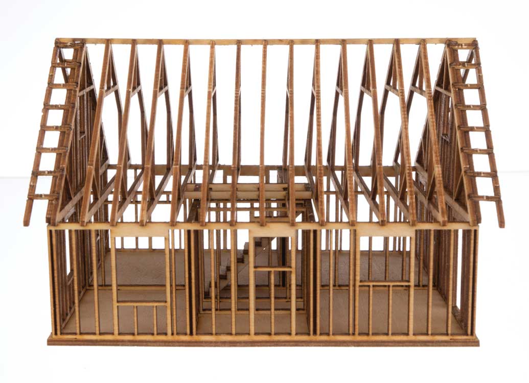 House Under Construction -- Kit - 3-13/32 x 4-13/32 x 2-25/32"  8.6 x 11.1 x 7cm-3