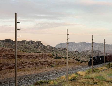 Intermediate Height Utility Poles (Wood) pkg(12) -- Kit - Each 6-1/4"  17.5cm; Scale Height: 45'  13.7m-1