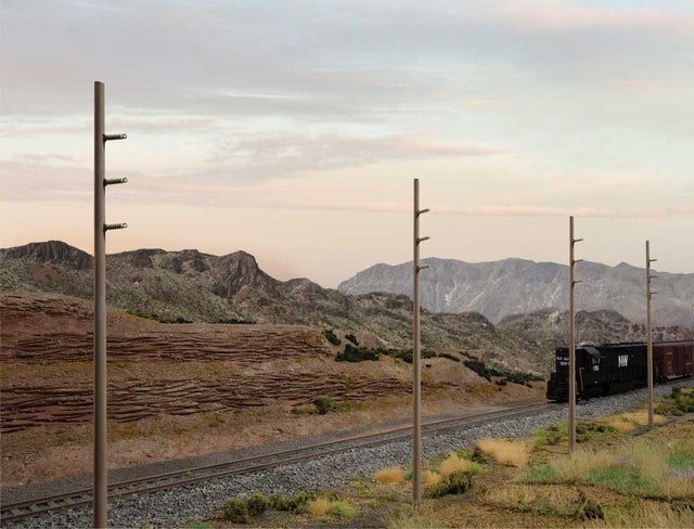 Intermediate Height Utility Poles (Wood) pkg(12) -- Kit - Each 6-1/4"  17.5cm; Scale Height: 45'  13.7m-1