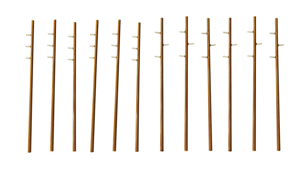 Intermediate Height Utility Poles (Wood) pkg(12) -- Kit - Each 6-1/4"  17.5cm; Scale Height: 45'  13.7m-2