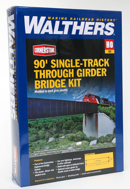 90' Single-Track Railroad Through Girder Bridge -- Kit - 12-1/2 x 2-3/8 x 1-1/2"  31.7 x 6 x 3.8cm-5