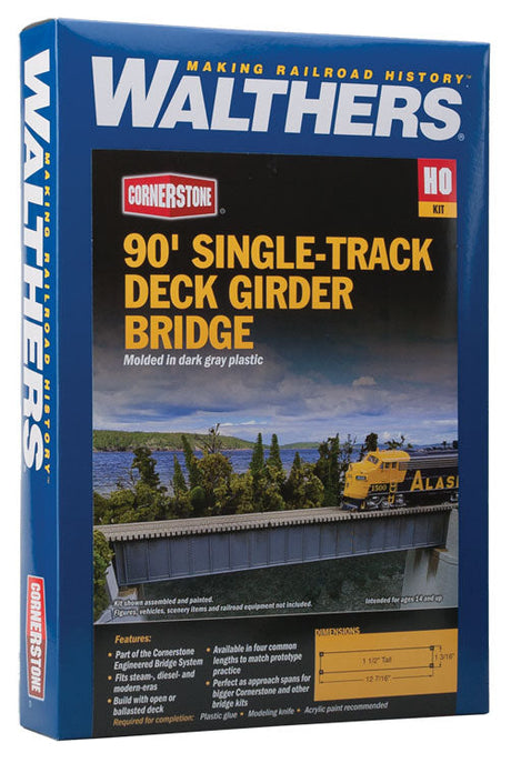 90' Single-Track Railroad Deck Girder Bridge -- Kit - 12-7/16 x 1-3/16 x 1-3/16"  31.5 x 3.0 x 3.0cm-4