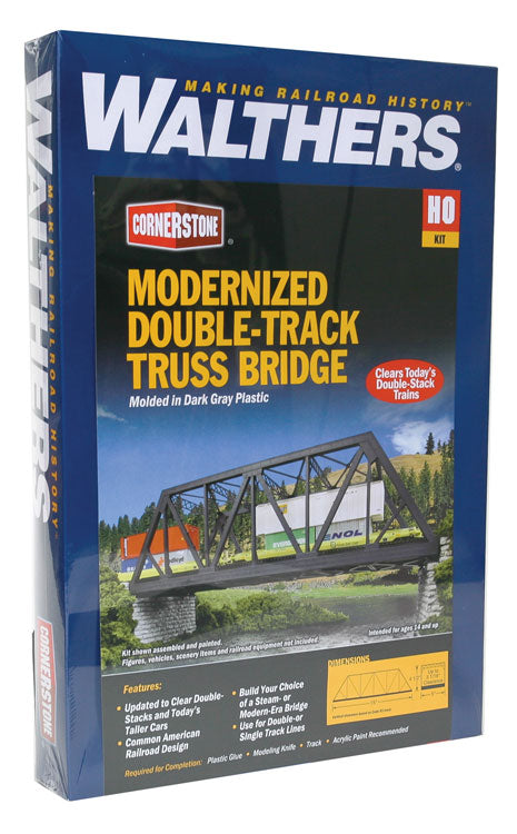 Modernized Double-Track Railroad Truss Bridge -- Kit - 15 x 5 x 4-1/2"  38.1 x 12.7 x 11.4cm-4